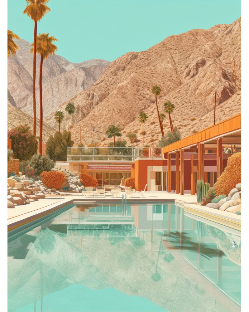 Acrylic Glass Artwork Villa California 04 (11 x 14 in) Hartman AI