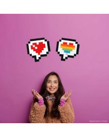 Lot de 4 Love Message + - Pixel Art Kit