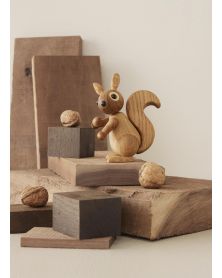 Lot de 6 Écureuil noisette, figurine en bois par Chresten Sommer, Spring Copenhagen