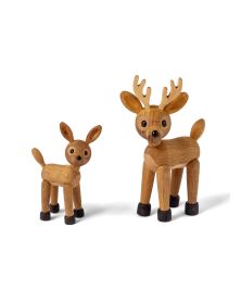 Lot de 6 Spirit Deer, figurine en bois par Chresten Sommer, Spring Copenhagen