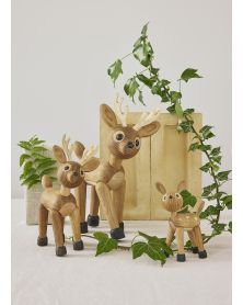 Lot de 6 Spot Deer Calf, figurine en bois par Chresten Sommer, Spring Copenhagen
