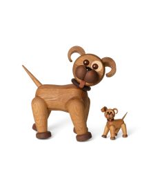 Lot de 1 Big Happy Dog, figurine en bois par Chresten Sommer, Spring Copenhagen