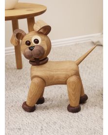 Lot de 1 Big Happy Dog, figurine en bois par Chresten Sommer, Spring Copenhagen