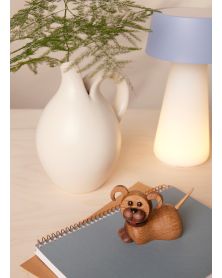 Lot de 6 Coco Lying puppy, figurine en bois par Chresten Sommer, Spring Copenhagen