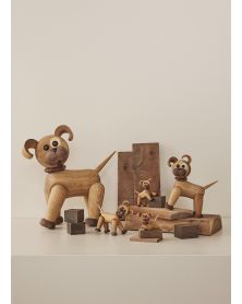 Pack of 2 Buddy Dog, Wood Figurine by Chresten Sommer, Spring Copenhagen