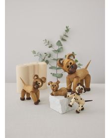 Lot de 6 Joy Standing Puppy, figurine en bois par Chresten Sommer, Spring Copenhagen