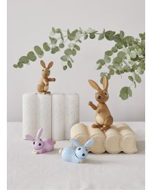 Lot de 6 Bonnie Standing Rabbit, Figurine en bois par Chresten Sommer, Spring Copenhagen