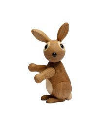 Lot de 6 Bounce Standing baby rabbit, figurine en bois par Chresten Sommer, Spring Copenhagen