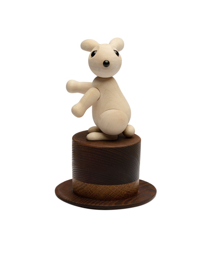 Lot de 6 Le chapeau magique avec lapin blanc, figurine en bois de Chresten Sommer, Spring Copenhagen