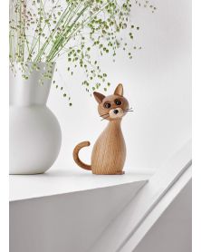 Lot de 6 Lucky Cat, figurine en bois par Chresten Sommer, Spring Copenhagen