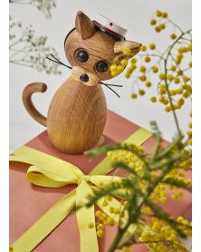 Lot de 6 Lucky Cat, figurine en bois par Chresten Sommer, Spring Copenhagen