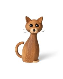 Pack of 1 Big Lucky Cat, Wood Figurine by Chresten Sommer, Spring Copenhagen