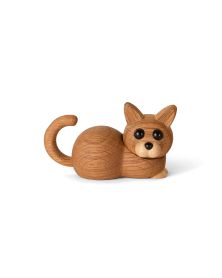 Pack of 6 Hope Lying kitten, Wood Figurine by Chresten Sommer, Spring Copenhagen