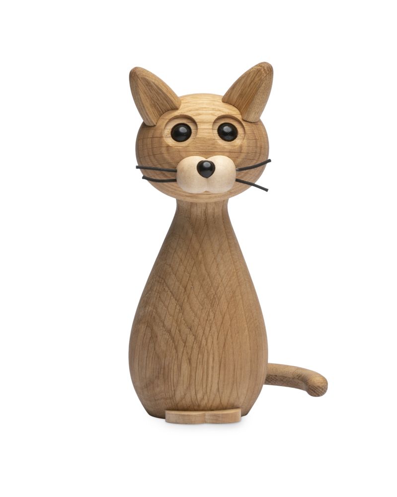 Lot de 2 Brave Cat, Figurine en bois par Chresten Sommer, Spring Copenhagen Lot de 2 Brave Cat, Figurine en bois par Chresten Sommer, Spring Copenhagen