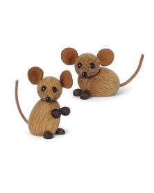 Lot de 6 The Country Mouse, figurine en bois par Chresten Sommer, Spring Copenhagen