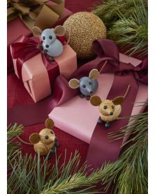 Lot de 6 The Country Mouse, figurine en bois par Chresten Sommer, Spring Copenhagen