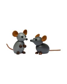 Lot de 6 The Farm Mouse, Figurine en bois par Chresten Sommer, Spring Copenhagen