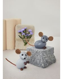 Lot de 6 The Farm Mouse, Figurine en bois par Chresten Sommer, Spring Copenhagen