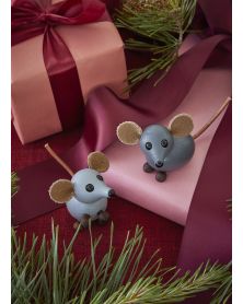 Lot de 6 The Farm Mouse, Figurine en bois par Chresten Sommer, Spring Copenhagen