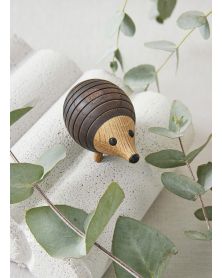 Lot de 6 Hérisson debout, figurine en bois par Chresten Sommer, Spring Copenhagen