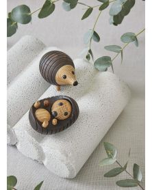 Lot de 6 Hérisson debout, figurine en bois par Chresten Sommer, Spring Copenhagen