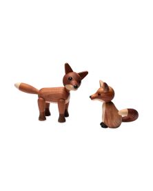 Pack of 6 Foxy Standing fox, Wood Figurine by Chresten Sommer, Spring Copenhagen