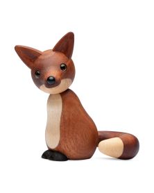 Pack of 6 Roxy Sitting fox, Wood Figurine by Chresten Sommer, Spring Copenhagen