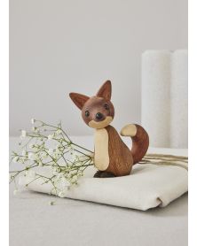 Lot de 6 Roxy Sitting fox, Figurine en bois par Chresten Sommer, Spring Copenhagen