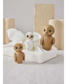 Pack of 6 Wise Owl, Wood Figurine by Chresten Sommer, Spring Copenhagen