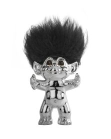 Lot de 4 Good Luck Troll, chrome, 9 cm, par Thomas Dam, Spring Copenhagen