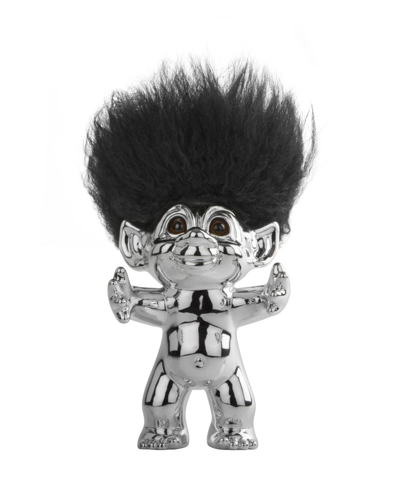 Lot de 4 Good Luck Troll, chrome, 9 cm, par Thomas Dam, Spring Copenhagen