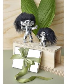 Lot de 4 Good Luck Troll, chrome, 9 cm, par Thomas Dam, Spring Copenhagen