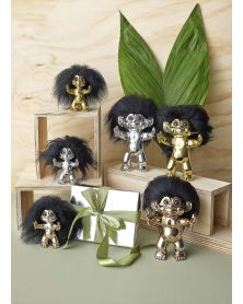 Lot de 4 Good Luck Troll, chrome, 9 cm, par Thomas Dam, Spring Copenhagen