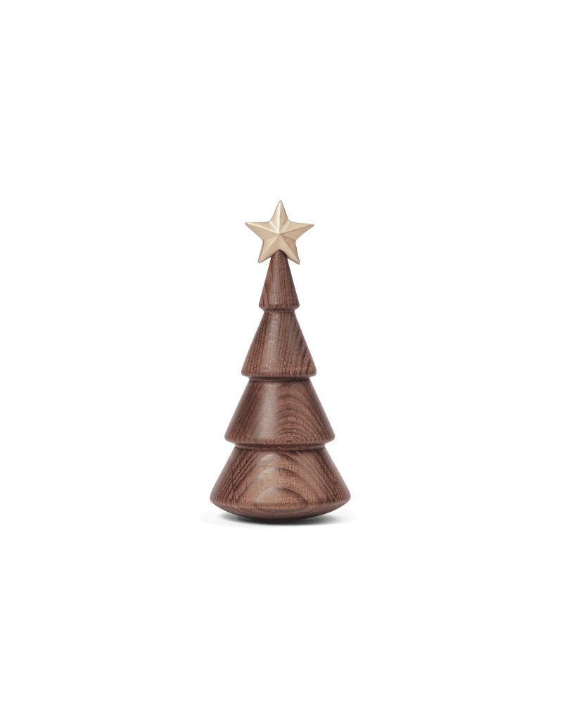 Sapin de Noël, hêtre, étoile dorée, figurine en bois FSC Spring Copenhagen