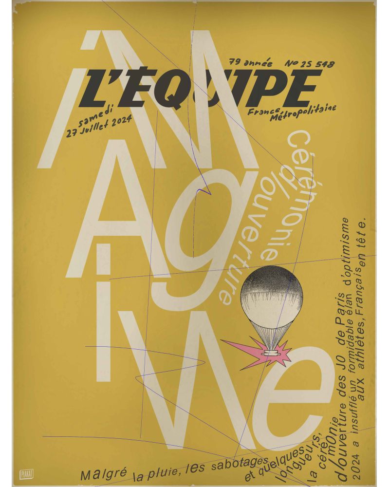 Affiche - L'Equipe - JO - JAUNE - (digigraphie 30 x 40) Affiche - L'Equipe - JO - JAUNE - (digigraphie 30 x 40)