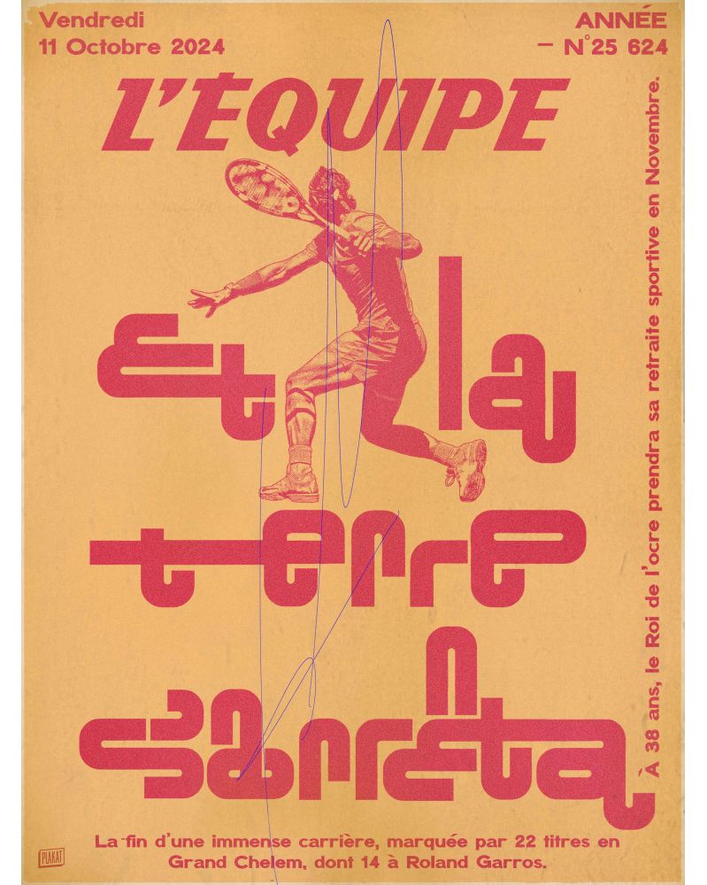 Affiche - L'Equipe - Nadal 2 - (digigraphie 30 x 40) Affiche - L'Equipe - Nadal 2 - (digigraphie 30 x 40)