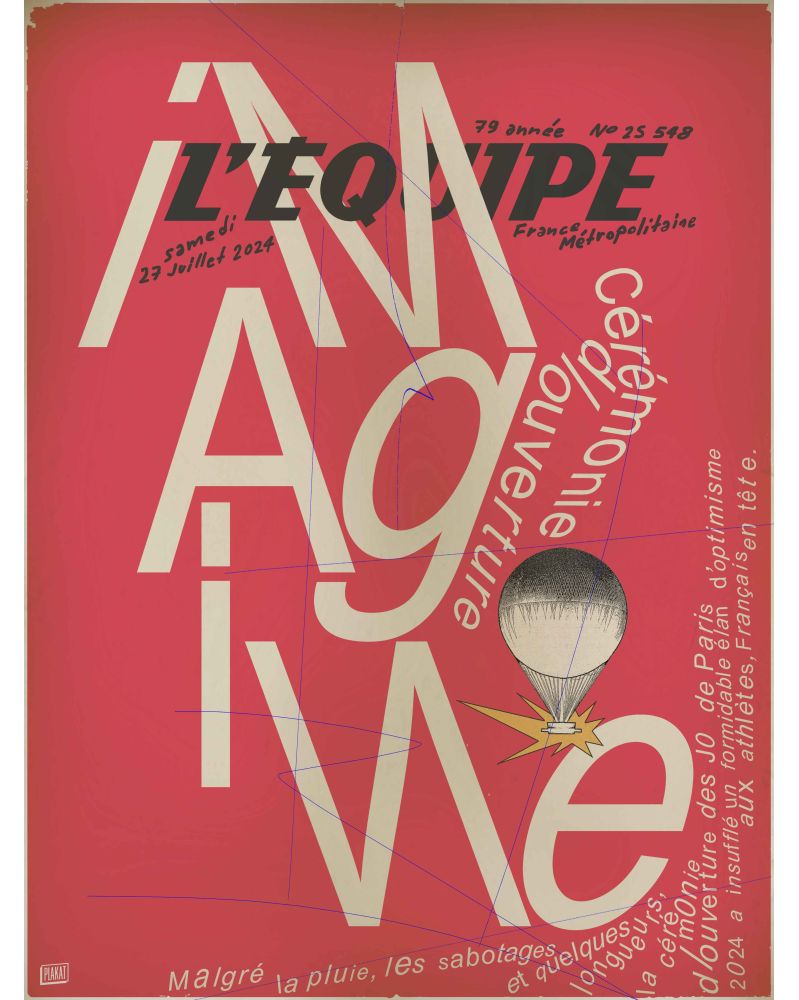 Affiche - L'Equipe - JO - ROUGE - (digigraphie 50 x 70) Affiche - L'Equipe - JO - ROUGE - (digigraphie 50 x 70)