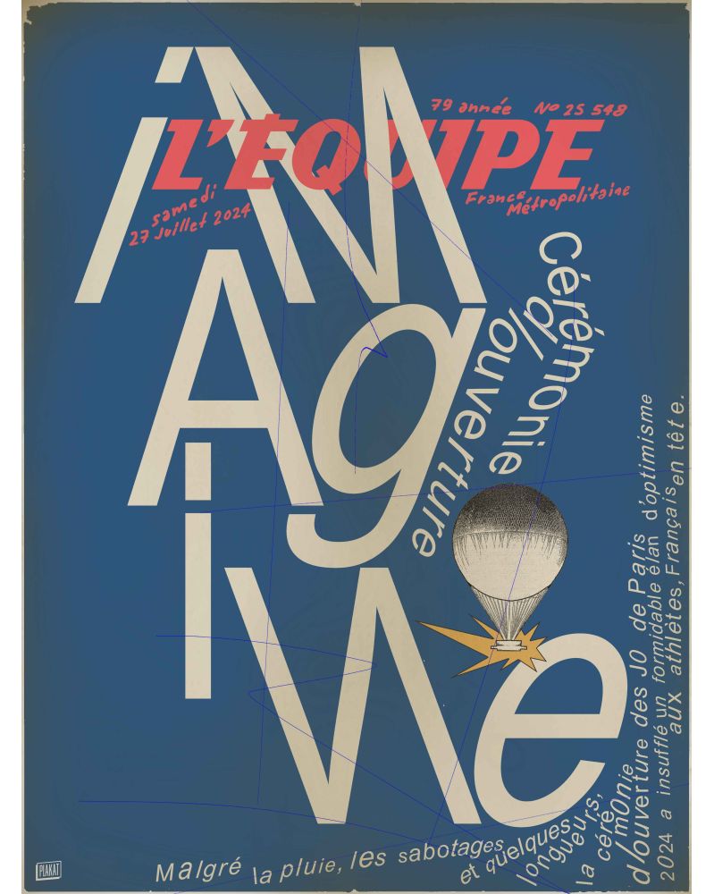 Affiche - L'Equipe - JO - BLEU - (digigraphie 50 x 70) Affiche - L'Equipe - JO - BLEU - (digigraphie 50 x 70)