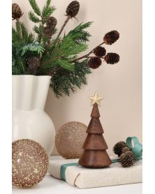 Sapin de Noël, chêne, étoile dorée, figurine en bois FSC Spring Copenhagen