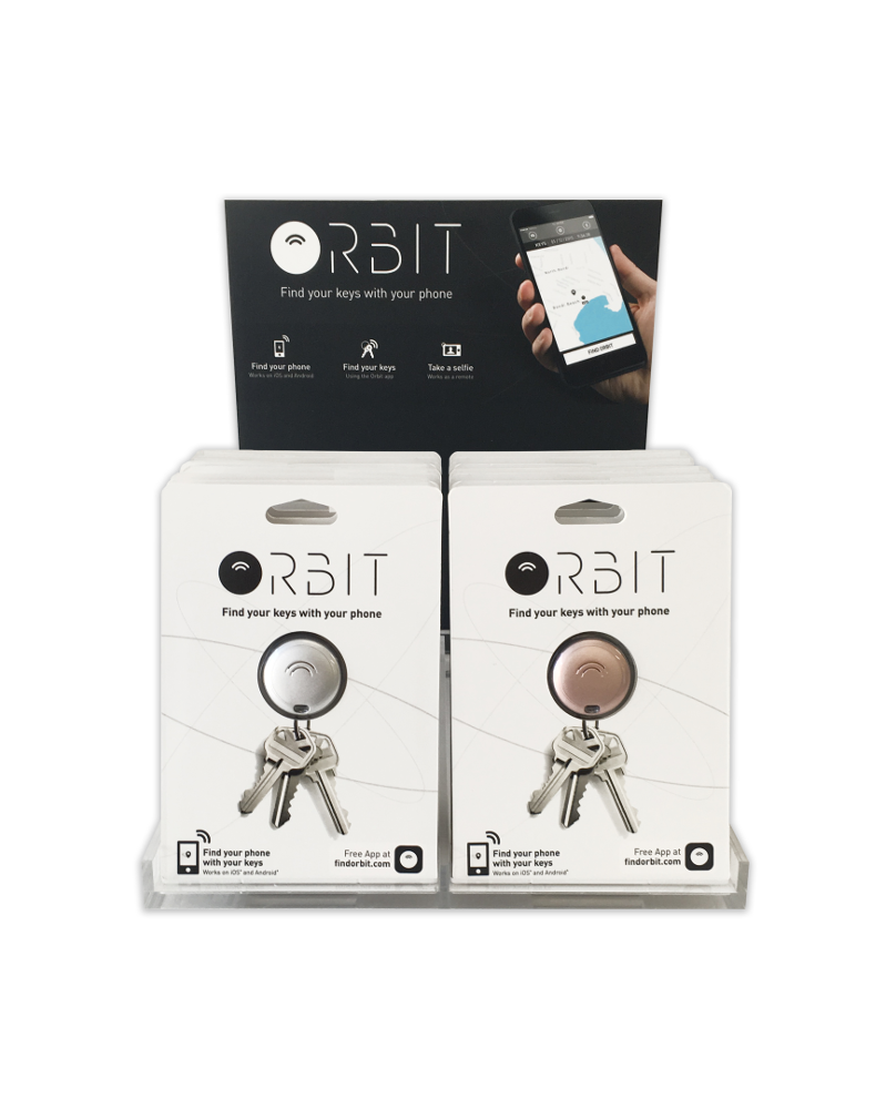 Présentoir en carton pour balises connectées Orbit Présentoir en carton pour balises connectées Orbit