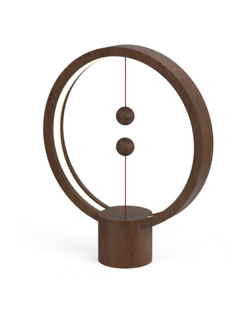 Lampe Heng Balance Ronde en bois foncé Lampe Heng Balance Ronde en bois foncé