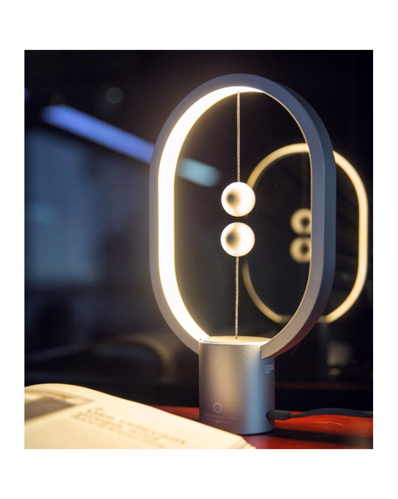 Lampe Heng Balance Ellipse Mini Aluminium Gris clair 